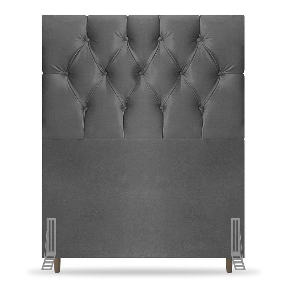 Cabeceira Cama Box Solteiro Madrid 90cm Suede Cinza
