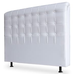 Cabeceira Estofada Cama Box Casal King Louise 195cm Branco