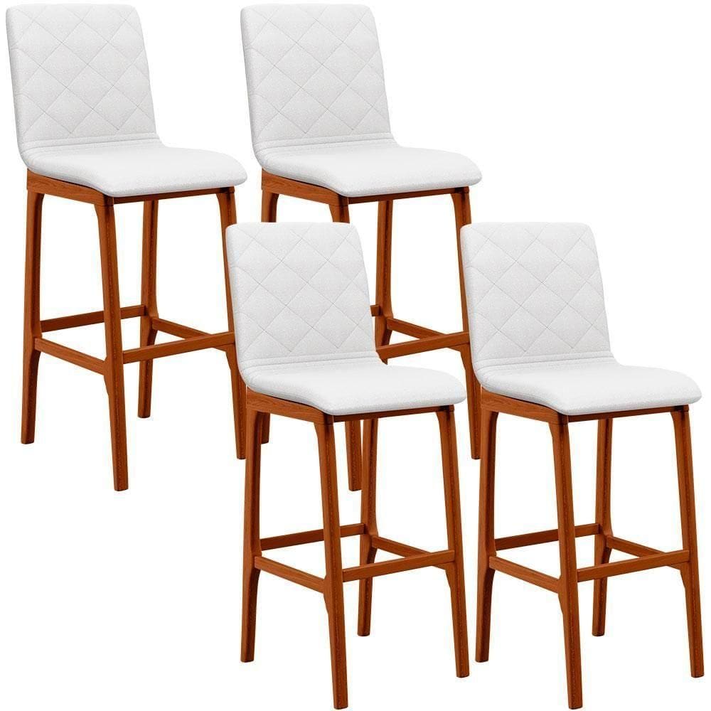 Kit 04 Banquetas Altas Zoe Facto Branco