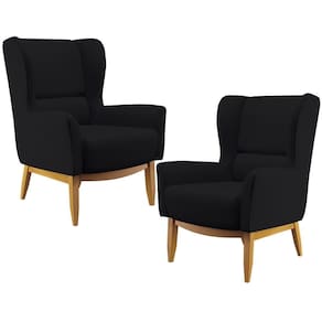 Kit 02 Poltronas Milena D02 Veludo Preto C-300