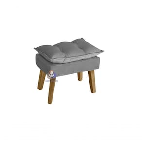 Puff Banqueta Decorativa Opala Cinza Smf Decor