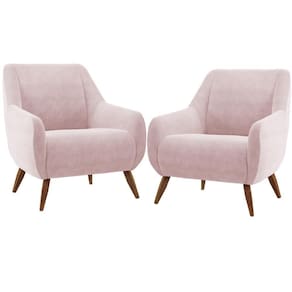 Kit 02 Poltronas Paloma D02 Veludo Rosê C-305
