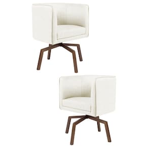 2 Poltronas Ka Madeira Betina B309 Veludo Bege