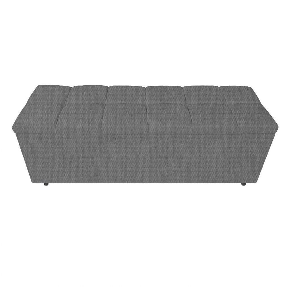 Calçadeira Estofada Manchester 140cm Casal Linho Chumbo