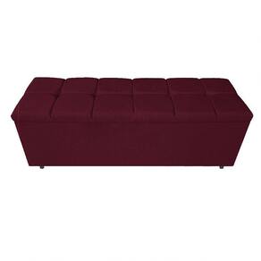 Calçadeira Estofada Manchester 160cm Queen Size Suede Bordô