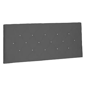 Cabeceira Painel Estofada Box Casal Tânia 140cm Suede Cinza