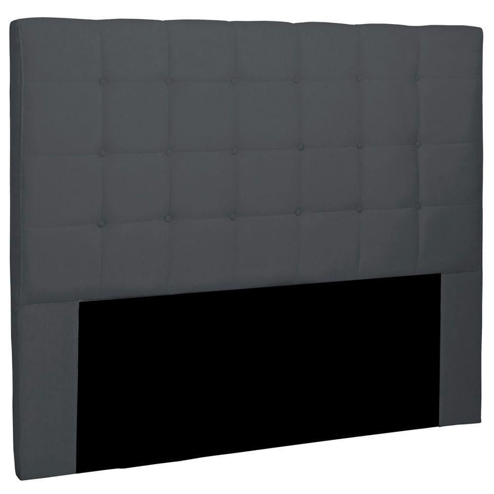 Cabeceira Estofada Cama Box Casal 140cm Suede Cinza