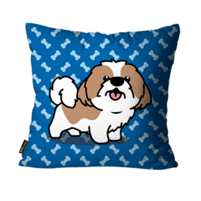 Capa para Almofada Mdecore Shih-tzu Azul