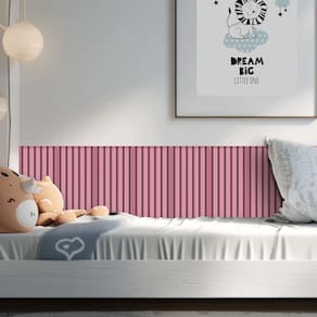 Cabeceira Estofada Ripada Modular Cama Box - Rosa