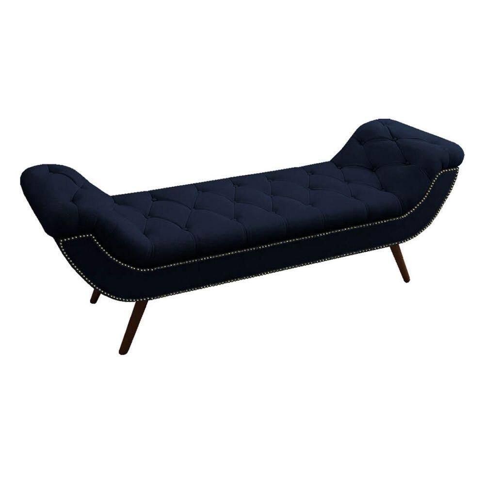 Recamier Divã Odessa P04 160 Cm Suede Azul Marinho