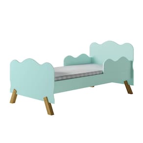 Mini Cama Nuvem Verde Com Proteção Lateral E Colchão