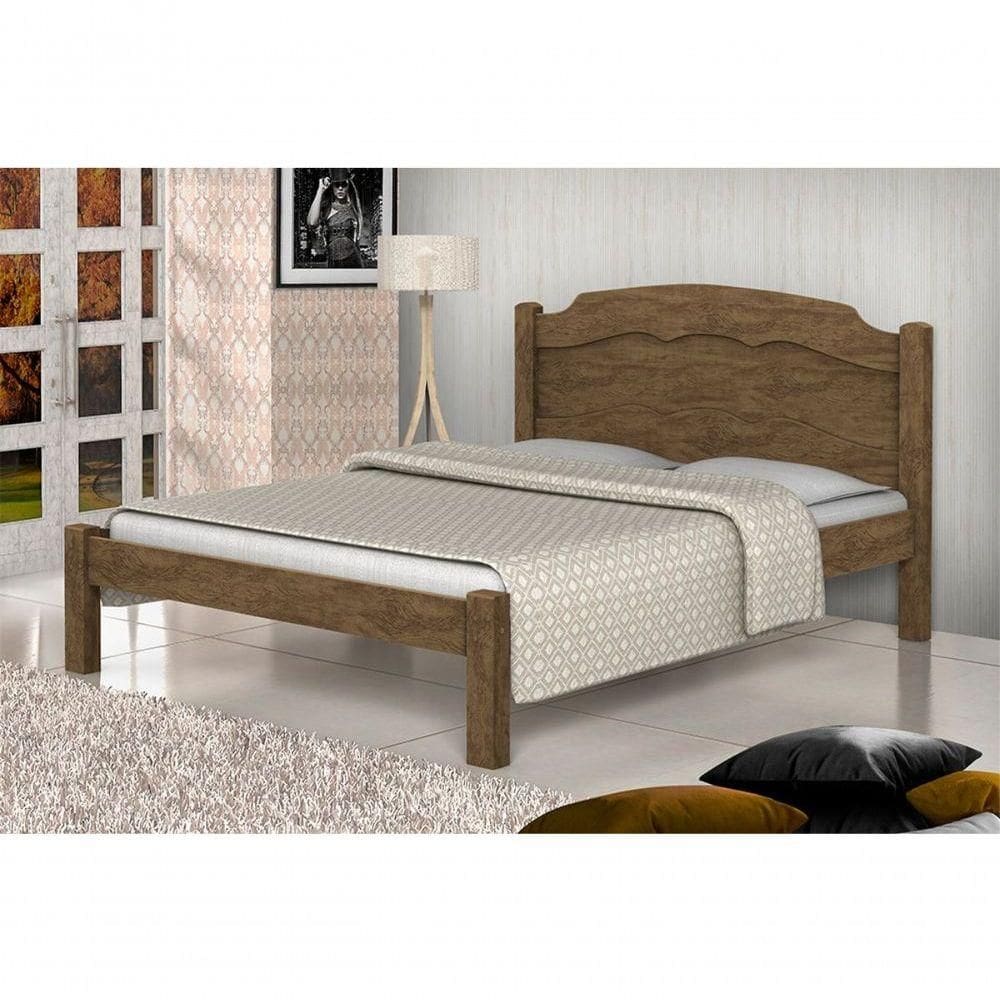 Cama Casal Maciel Castanho Fosco