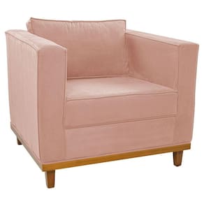 Poltrona Decorativa Europa Suede Rosê