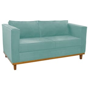 Sofá 2 Lugares Europa Suede Doce Sonho Móveis Cor Azul Tiffany