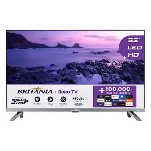 REEMBALADO: Smart TV LED 32 HD Britânia BTV32G7PR2CSGBL