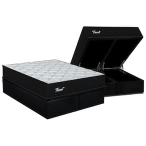 Cama Box Baú King: Colchão Molas Ensacadas Orthoflex MasterPocket Tricot + Base CRC Suede Black(193x203)