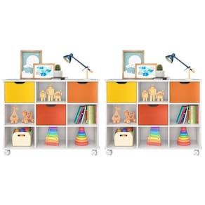 Kit 2 Nichos Organizadores Com Rodízios Toys Q01 3 Gavetas Branco Colorido