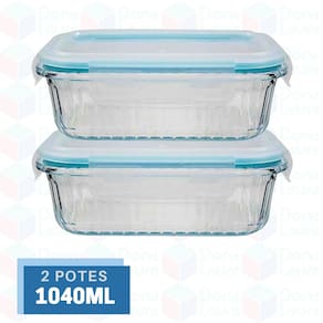 Pote Canelado 1040ml Airfryer Microondas Freezer Fitness 2Un