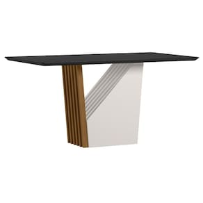 Mesa de Jantar 160x90 cm Veneza com Vidro Ype Preto – New Ceval