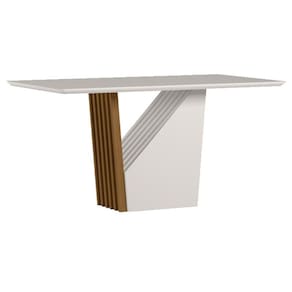 Mesa de Jantar 160x90 cm Veneza com Vidro Ype Off White – New Ceval
