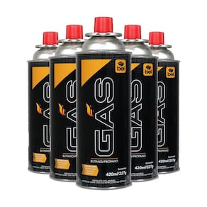 Kit 5 Cartuchos Refil Gás Butano Propano Maçarico Lampião Fogareiro 420ml Eficiente Belfix