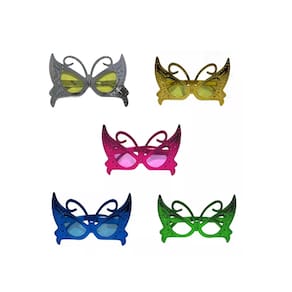 Óculos Borboleta Metalizado - Kit C/ 03 Pçs Festas Eventos