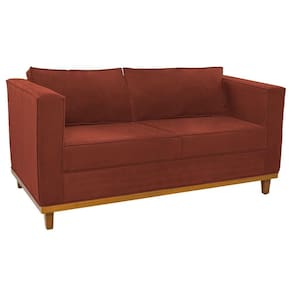 Sofá 2 Lugares Europa Suede Doce Sonho Móveis Cor Terracota