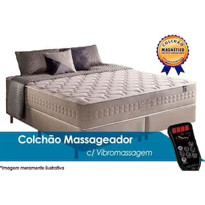 Colchão King Molas MasterPocket Ensacadas Magnético c/ Vibro Massagem c/ Commodite (193x203x34) - Anjos