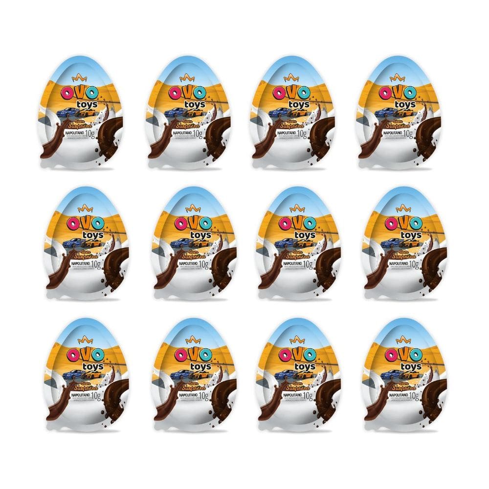 OVO TOYS MENINOS - kit com 12 unidades - Chocolate