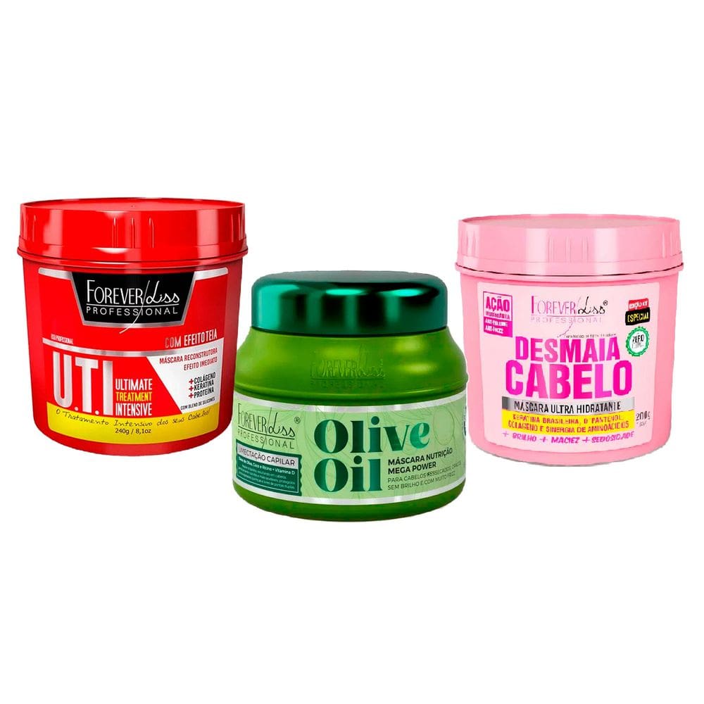 Kit Cronograma Rapunzel Forever Liss UTI + Olive + Desmaia