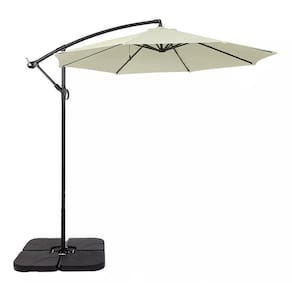 Ombrelone Articulado Guarda Sol De Praia Jardim Lateral 3 Metros Base 60l Cinza RM Decor