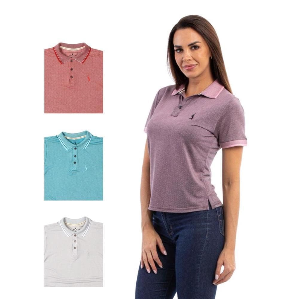 Camisa Polo Feminina Manga Curta Piquet Dia a Dia Kit 4