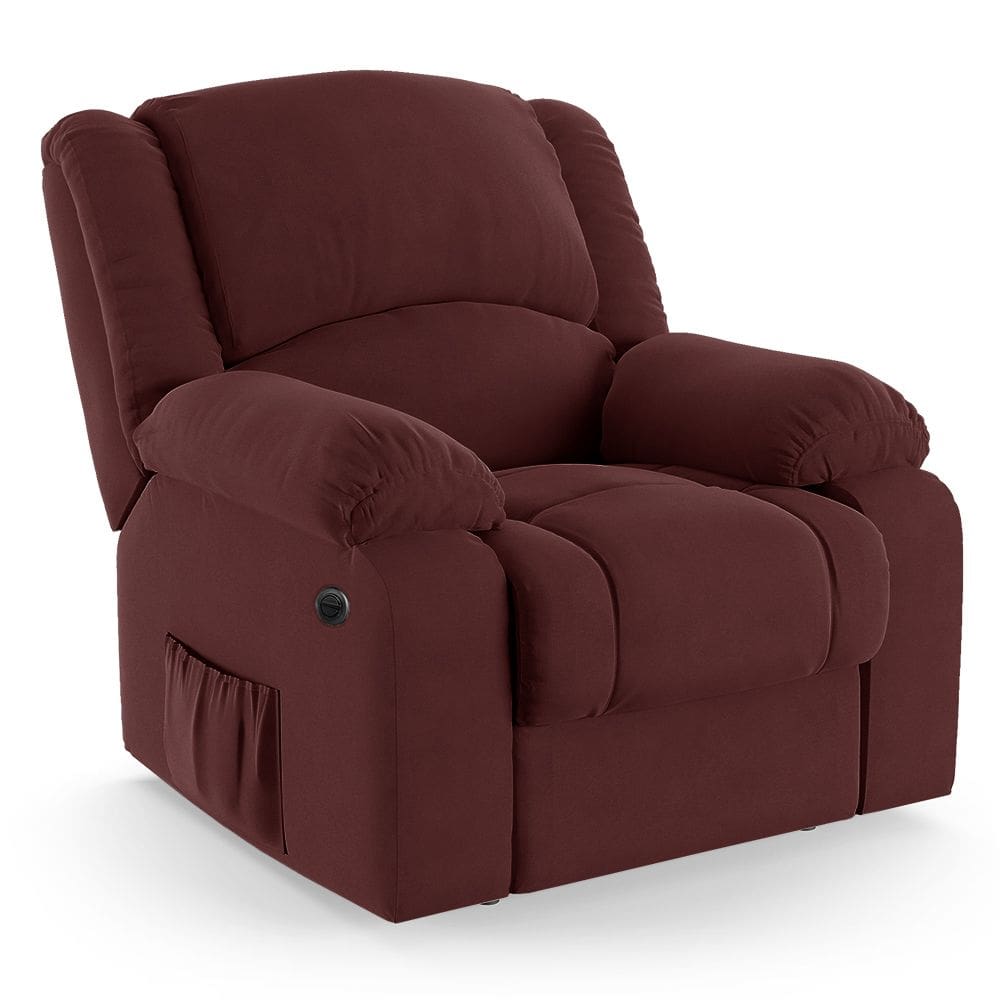 Poltrona do Papai Reclinável Melim Power Elétrica Massagem Veludo FH1 - D`Rossi