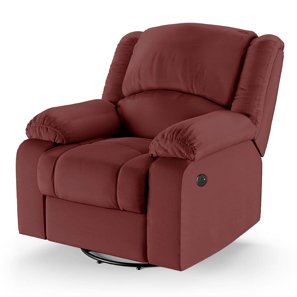 Poltrona do Papai Reclinável Melim Glider Giratória USB PU Vermelho FH1 - D`Rossi