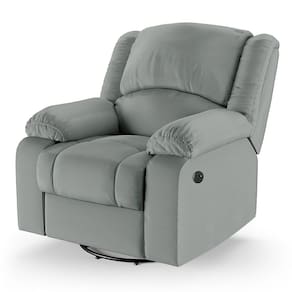 Poltrona do Papai Reclinável Melim Glider Giratória USB PU Cinza FH1 - D`Rossi