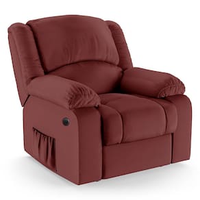 Poltrona do Papai Reclinável Melim Power Elétrica Massagem PU Vermelho FH1 - D`Rossi