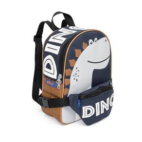 Mini Bolsa de Costas com Pochete Dino Marinho - MaiT