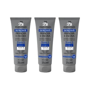 Defrizante Maxihair 250Ml Prancha E Escova 3 Em 1-Kit 3Un
