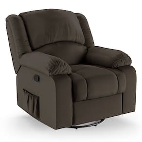 Poltrona do Papai Reclinável Melim Glider Giratória PU Marrom FH1 - D`Rossi
