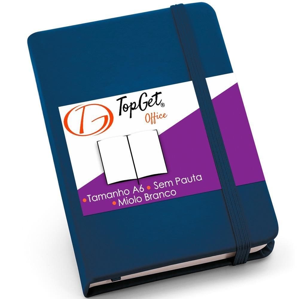 Caderneta 9X14Cm 80 Folhas Sem Pauta Kind Topget - Azul