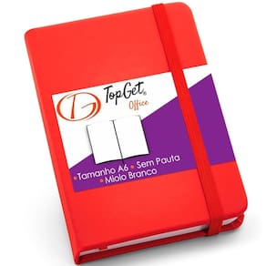 Caderneta 9X14Cm 80 Folhas Sem Pauta Kind Topget - Vermelho