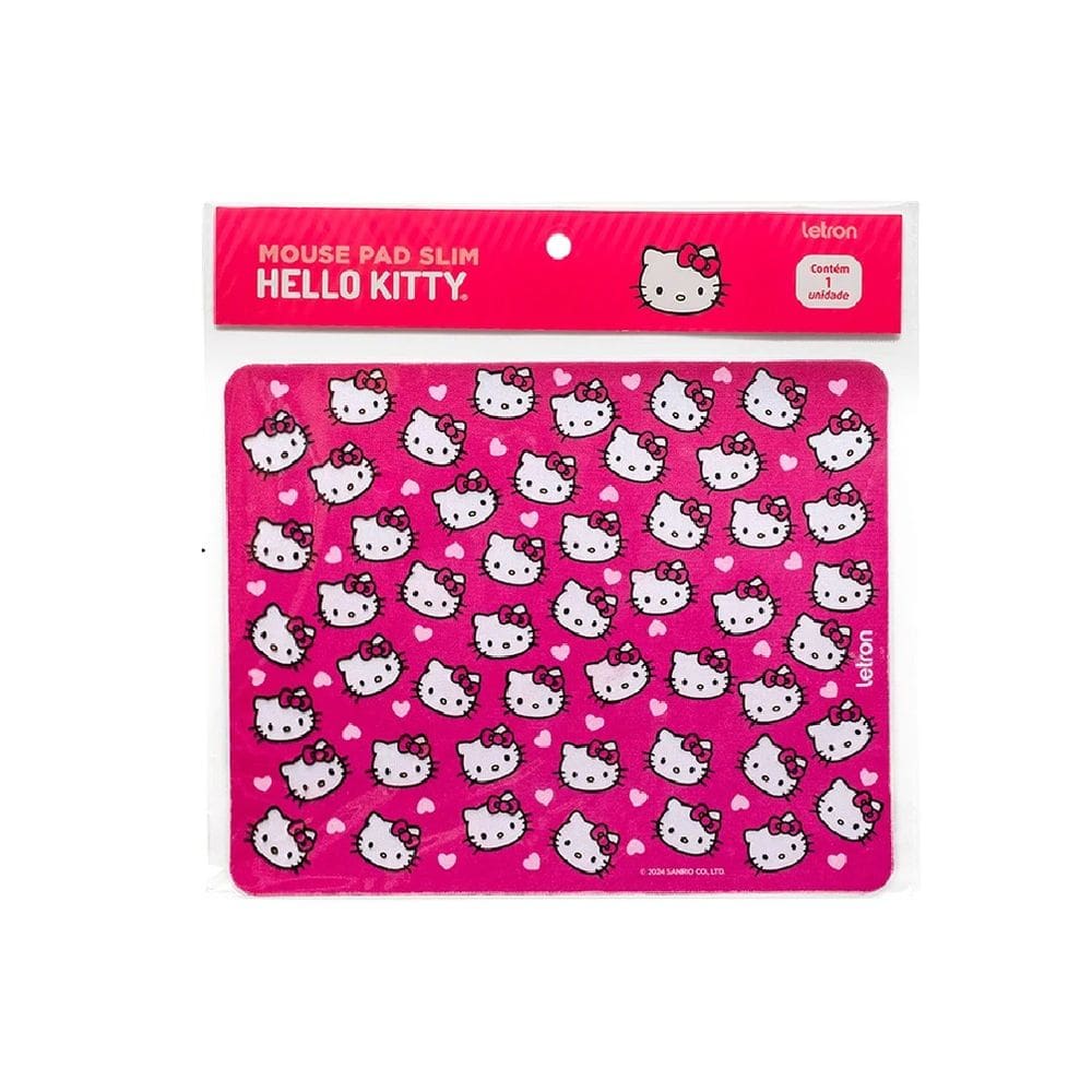 Mouse Pad Slim Hello Kitty Decorado Rosa Letron | Kwaii | Informática | PC