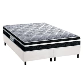 Cama Box Queen: Colchão Espuma D33 Probel /EP  Advanced Tech1500 Plus + Base CRC Courano White(158x198)