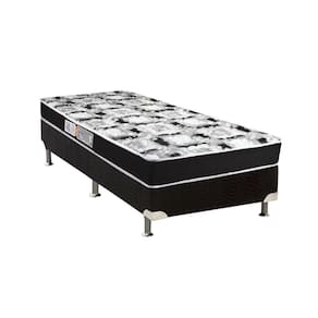 Cama Box Solteiro: Colchão Espuma D45 Luckspuma Gran Luck Black Pró Saúde + Base CRC Suede Black(88x188)