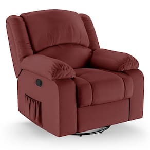 Poltrona do Papai Reclinável Melim Glider Giratória Massagem PU Vermelho FH1 - D`Rossi