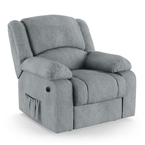 Poltrona do Papai Reclinável Melim Power Elétrica Massagem Linho Cinza FH1 - D`Rossi