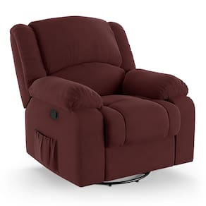 Poltrona do Papai Reclinável Melim Glider Giratória Veludo Vinho FH1 - D`Rossi