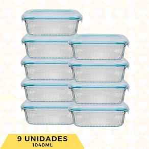 Potes Hermetico 1040ml Termico Luminoso Canelado Fitness 9Un