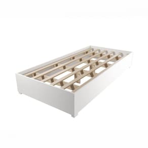 Base Cama Box Solteiro Imperatriz Com Pés Branco Viero Branco