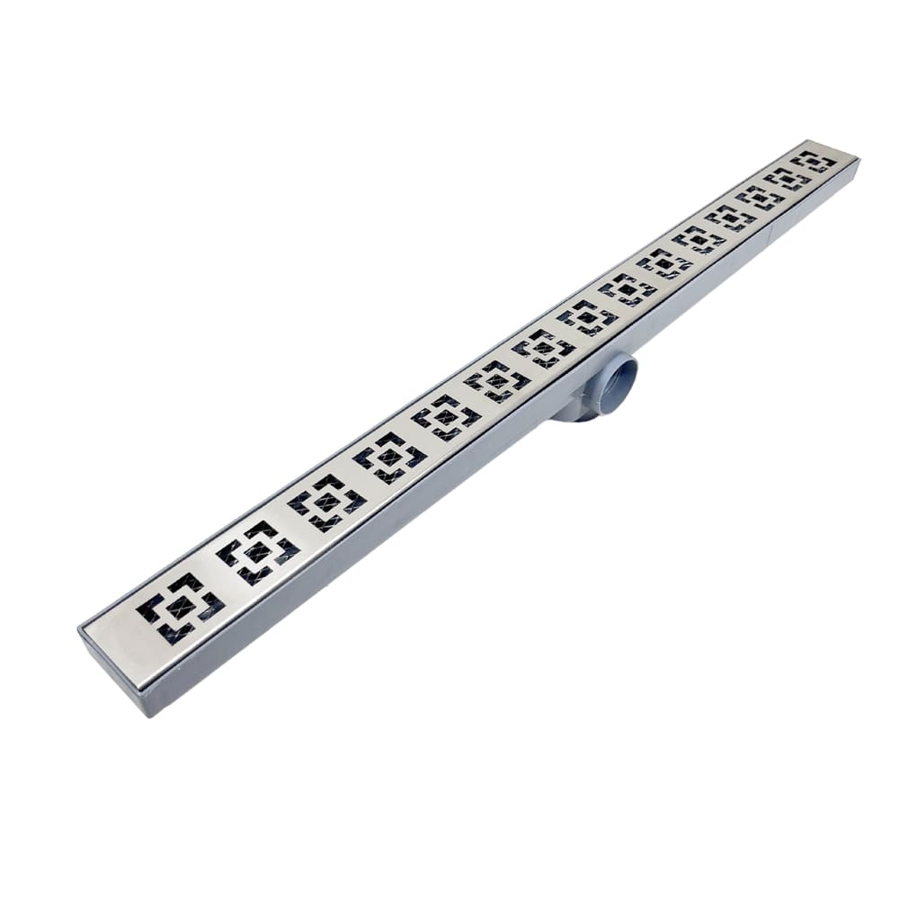 Ralo Linear de Banheiro 5cm x 70cm Dubai Col Cinza Tela